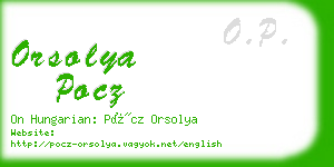 orsolya pocz business card